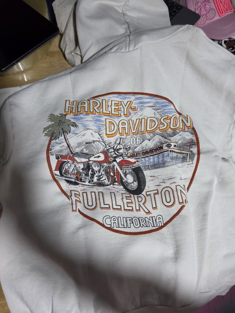 ♡Harley-Davidson Women's White Hoodie Sweatshirt Size Large - Picture 6 of 9